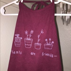 🌸 plants are friends velvet halter top. 🌸